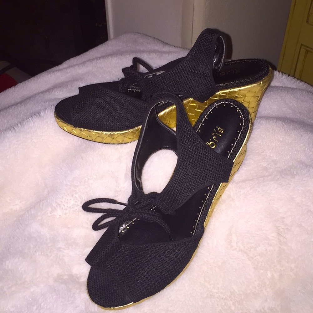 Bijou New York Woven Open-Toe Heeled Shoes